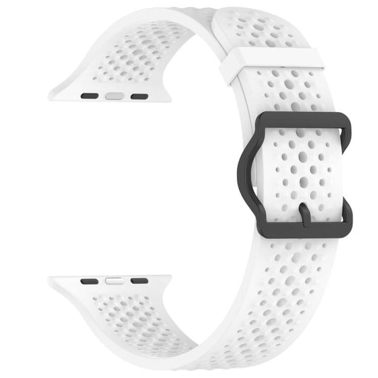 For Apple Watch 38 / 40 / 41 / S10 42mm xDfind Breathable Silicone Watch Band(White) by xDfind