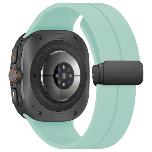 For Samsung Galaxy Watch Ultra / Ultra 2025 xDfind Flat Head Groove Folding Black Buckle Silicone Watch Band(Emerald Green) by xDfind