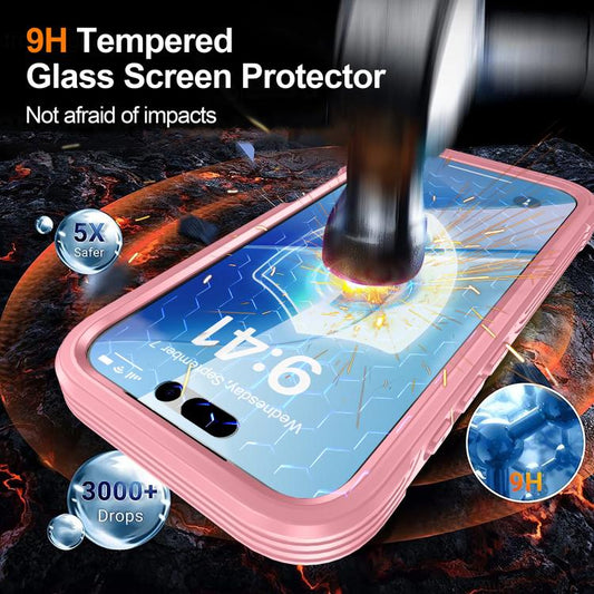 For iPhone 17 RedPepper Tempered Glass MagSafe Phone Case(Pink) by RedPepper