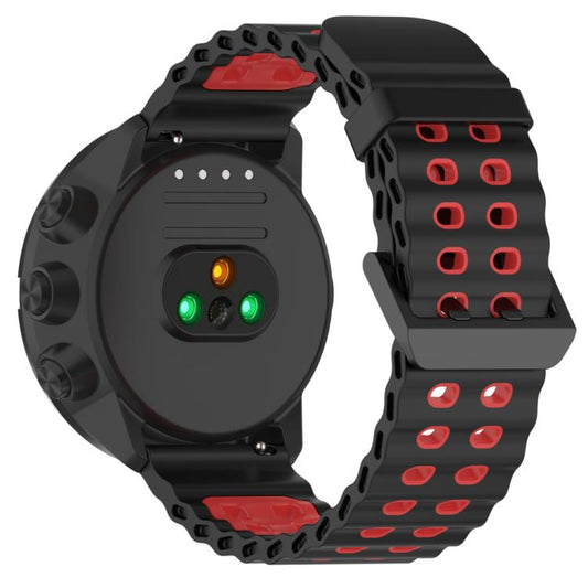 For Suunto 9 / 7 / Spartan Sport xDfind Ocean Dual Pin Buckle Silicone Watch Band(Black Red) by xDfind
