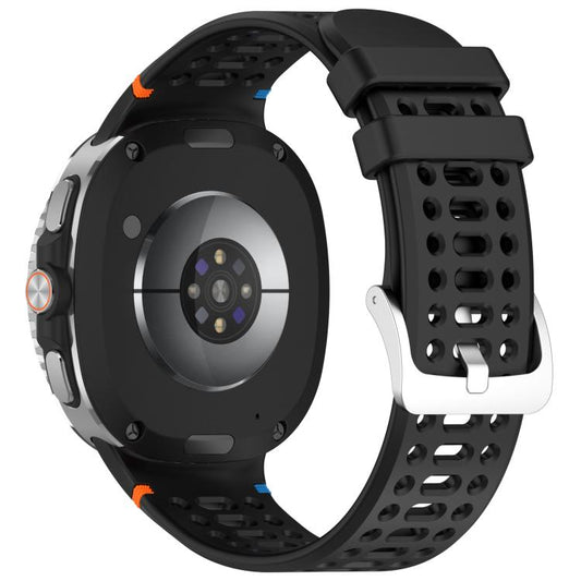 For Samsung Galaxy Watch8 / Watch8 Classic xDfind Alloy Silver Buckle Breathable Hole Silicone Watch Band(Black) by xDfind