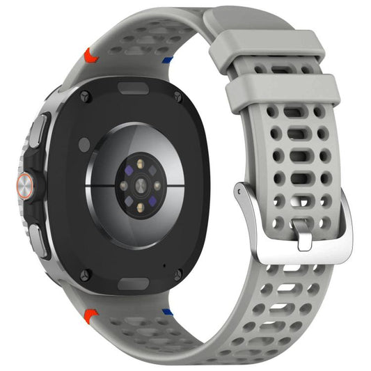 For Samsung Galaxy Watch8 / Watch8 Classic xDfind Alloy Silver Buckle Breathable Hole Silicone Watch Band(Light Grey) by xDfind