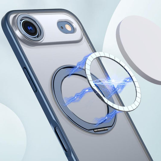 For iPhone Air kalebol MagSafe Metal Ring Holder Phone Case(Blue) by Kalebol