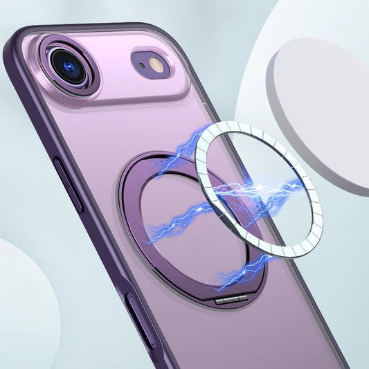 For iPhone Air kalebol MagSafe Metal Ring Holder Phone Case(Dark Purple) by Kalebol