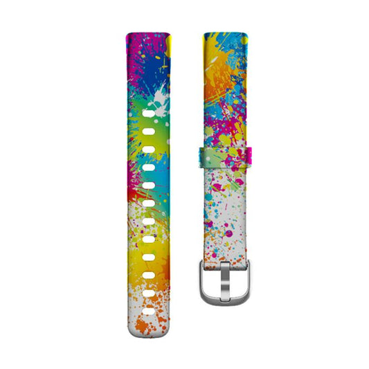 xDfind Silver Buckle Painting Silicone Watch Band For Fitbit Luxe, Size:L(Painting) by xDfind