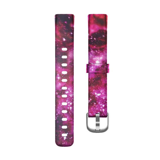 xDfind Silver Buckle Painting Silicone Watch Band For Fitbit Luxe, Size:L(Galaxy) by xDfind