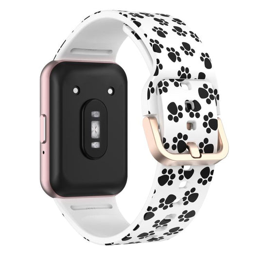 For Samsung Galaxy Fit3 xDfind Gold Buckle Printed Silicone Watch Band(Cat Paw) by xDfind