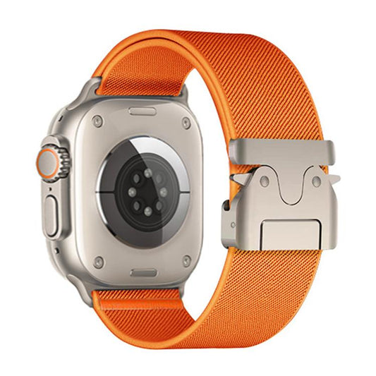 For Apple Watch 38 / 40 / 41 / S10 42mm xDfind Parachute Buckle Stretch Nylon Watch Band(Orange) by xDfind