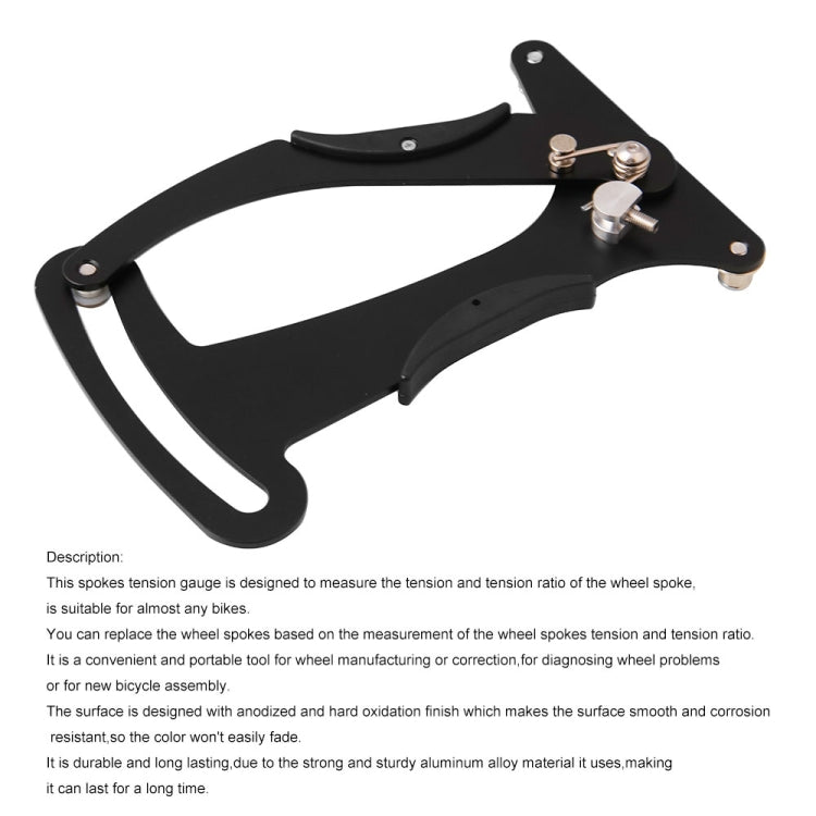 Bicycle Spokes Tension Meter Tool Rim Adjustment Measurement Gauges(Black) by bashfashion