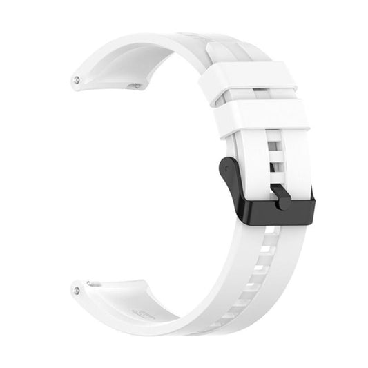 20mm For Amazfit Active 2 / GTS4 Mini xDfind Silicone Black Buckle Watch Band(White) by xDfind