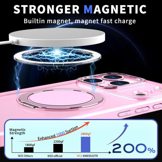 For iPhone 17 Pro Kalebol 360-degree Rotating MagSafe Magnetic Holder Phone Case(Pink) by Kalebol