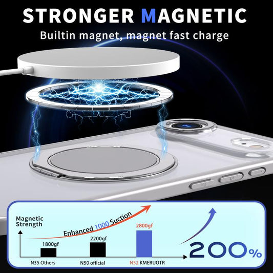 For iPhone Air Kalebol 360-degree Rotating MagSafe Magnetic Holder Phone Case(Titanium Grey) by Kalebol