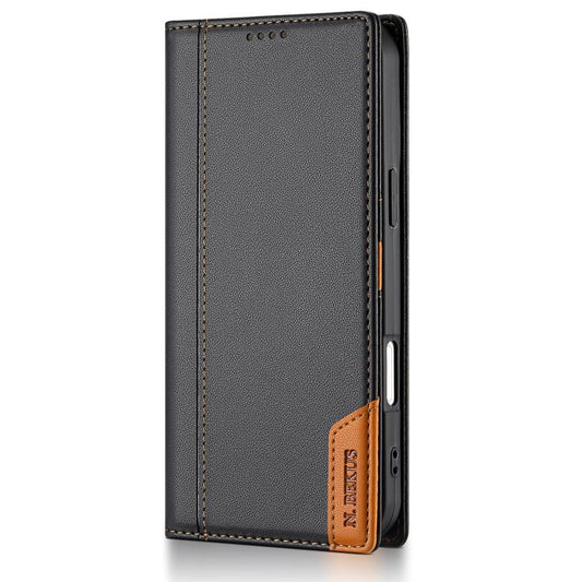 For iPhone 17 Pro Max N.BEKUS P3 RFID Stitching Magnetic Flip Leather Phone Case(Black) by N.BEKUS