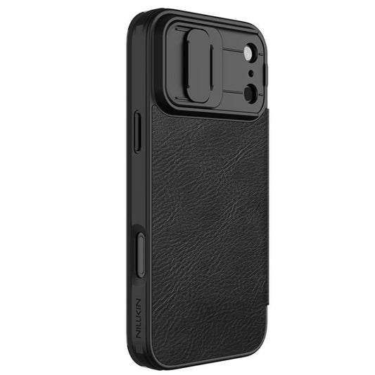 For iPhone 17 Pro Max NILLKIN QIN Series Pro Sliding Camera Cover Design Leather Phone Case(Black) by NILLKIN