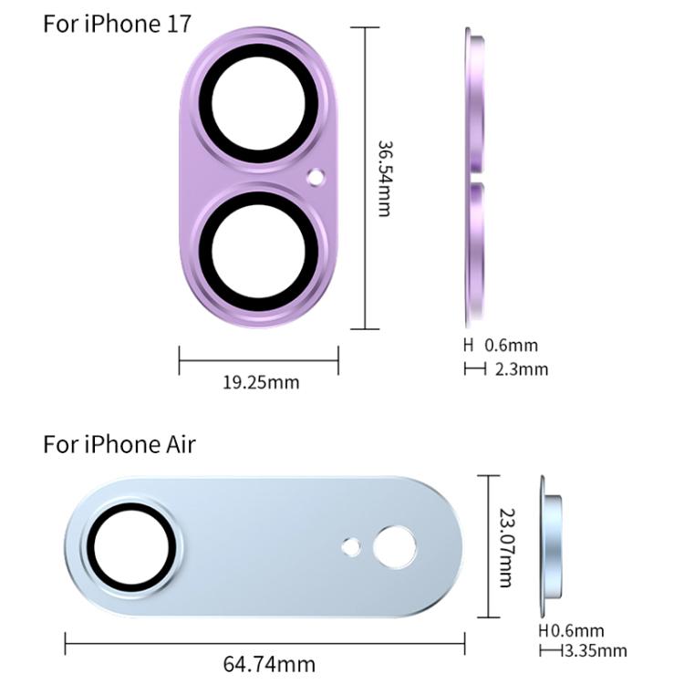 For iPhone Air XDcase Armor Full-Coverage Frosted Metal Lens Ring Film(Black) by XDcase