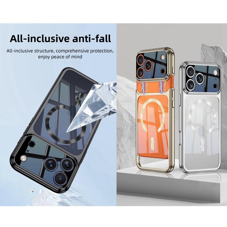 For iPhone 17 Pro GKK Electroplating Phantom Splicing MagSafe Magnetic Phone Case(Silver) by GKK