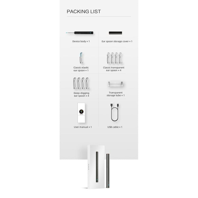 Bebird C3 Pro 2.4G 3.5mm Wireless Wifi High-definition Visual Ear Spoon 3 Million Pixels Out Ear Visual Ear Spoon(White) by Bebird