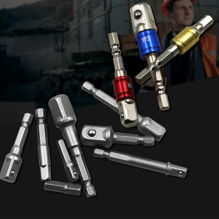 3 PCS/Set Socket Bit Extension Bar Hex Shank Adapter Drill Nut Driver Power Drill Bit(1/4, 3/8, 1/2 inch), Length:65-73mm by bashfashion