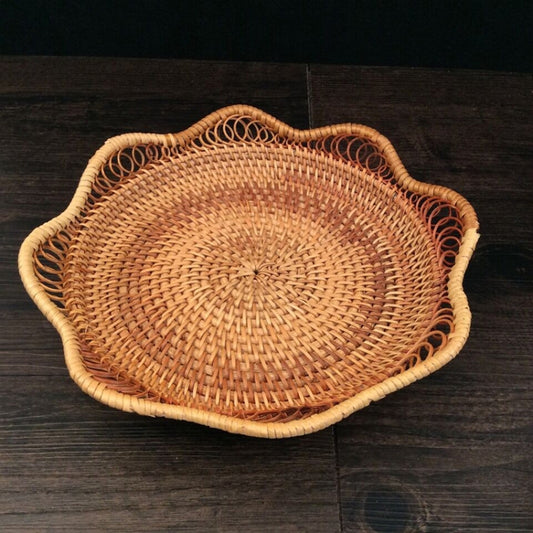 2pcs / Set GP3 Braided Sweet Vegetable Fruit Snack Storage Tray Basket by bashfashion