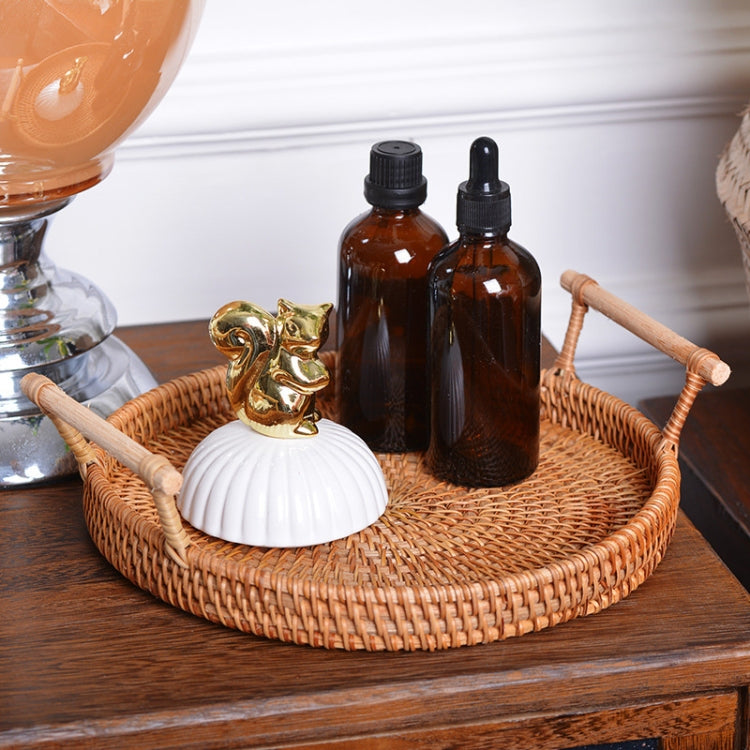 GP23 Braided Sweet Vegetable Fruit Snack Storage Tray Basket, Size: M by bashfashion