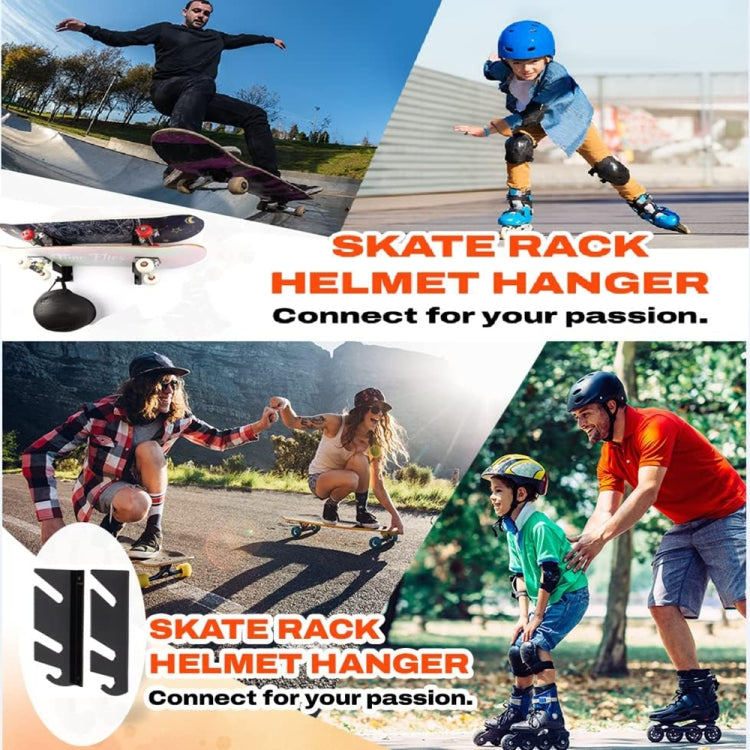 YX018 1 Pair Four-Wheel Skateboard Wall Mount Bracket by bashfashion