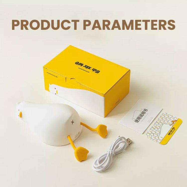 1W USB Charging LED Lie Flat Duck Silicone Touch Sensing Night Light by bashfashion