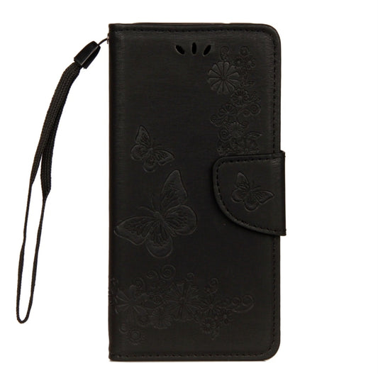 For Huawei P20 Lite Vintage Embossed Floral Butterfly Pattern Horizontal Flip Leather Case with Card Slot & Holder & Wallet & Lanyard (Black) by bashfashion