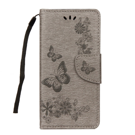For Huawei P20 Lite Vintage Embossed Floral Butterfly Pattern Horizontal Flip Leather Case with Card Slot & Holder & Wallet & Lanyard (Grey) by bashfashion