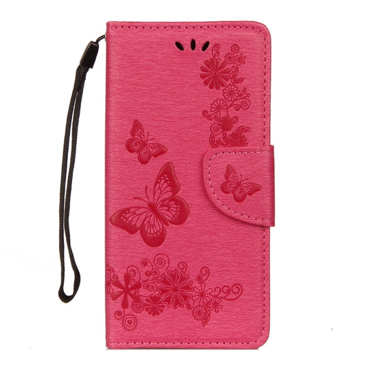 For Huawei P20 Lite Vintage Embossed Floral Butterfly Pattern Horizontal Flip Leather Case with Card Slot & Holder & Wallet & Lanyard (Red) by bashfashion