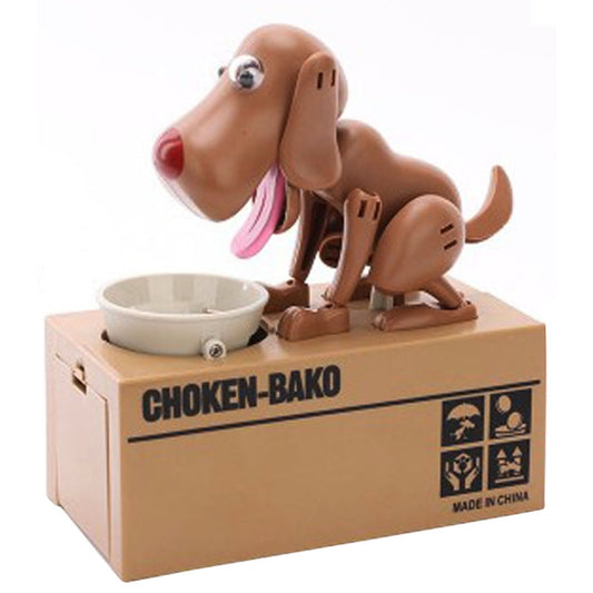 Creative Cartoon Edacious Puppy Automatic Money Eating Coin Saving Box, Light Brown Dog by bashfashion