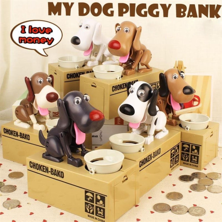 Creative Cartoon Edacious Puppy Automatic Money Eating Coin Saving Box, Gray Dog by bashfashion