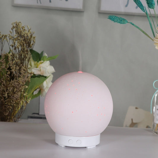 Ceramic Humidifier Mute Household Moon Shape Aromatherapy Machine Automatic Alcohol Sprayer with Colorful Lamp by bashfashion