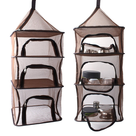 Multi-function Foldable Four Layers Outdoor Camping Mesh Drying Storage Shelf, Dryer Net by bashfashion