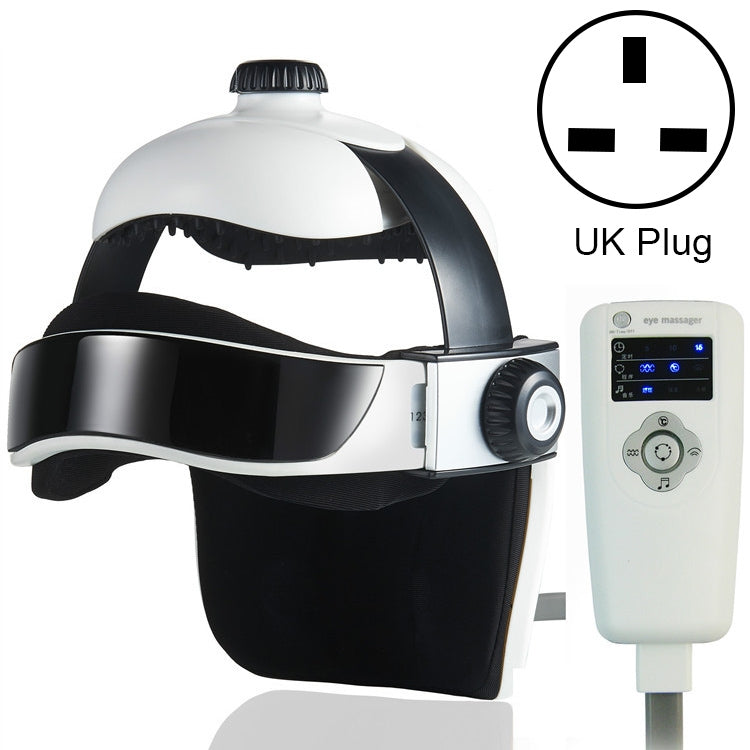 Electronic Air Pressure Head Massager, Relaxed Music Helmet Massager, UK Plug by bashfashion