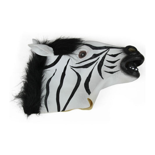 Popular Pretty Halloween Mask Masquerade Emulsion Horse Head Zebra Mask for Men and Women by bashfashion