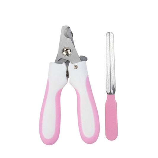 Pet Nail Clippers and Polisher Set, Size: Small(Pink) by bashfashion