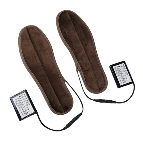 Lithium Battery Powered & Rechargeable Heated Insoles Keep Feet Warm Pad, Keep Warm 8-9 hours, Size: 37-38 yard(Brown) by bashfashion