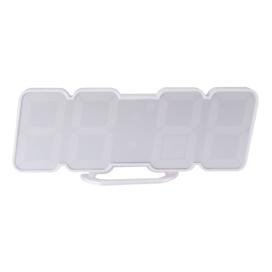 Modern 3D LED Sound Control Colorful Digital Alarm Clock Adjust Brightness Electronic Wall Glowing Hanging Clock with Remote Control(White) by bashfashion