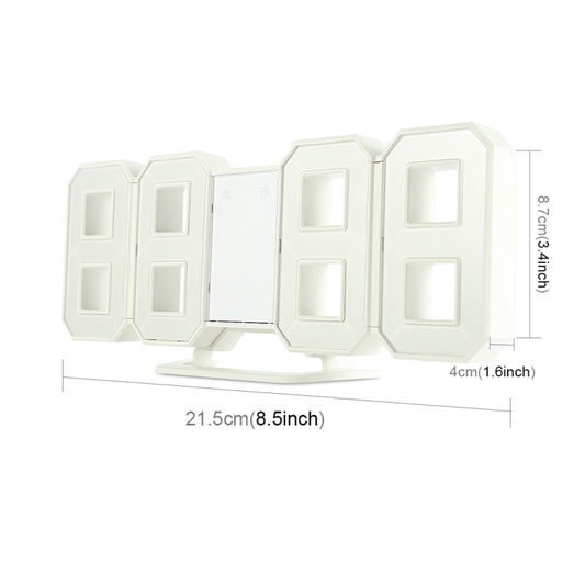 Multi-Function Large 3D LED Digital Wall Alarm Clock with Snooze Function, 12/24 Hours Display for Home, Kitchen, Office, DC 5V, CE Certificated(Green) by bashfashion