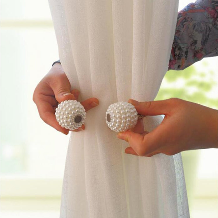 Fashion Adornments Pearl Magnetic Buckle Curtain Strap(Lake Blue) by bashfashion