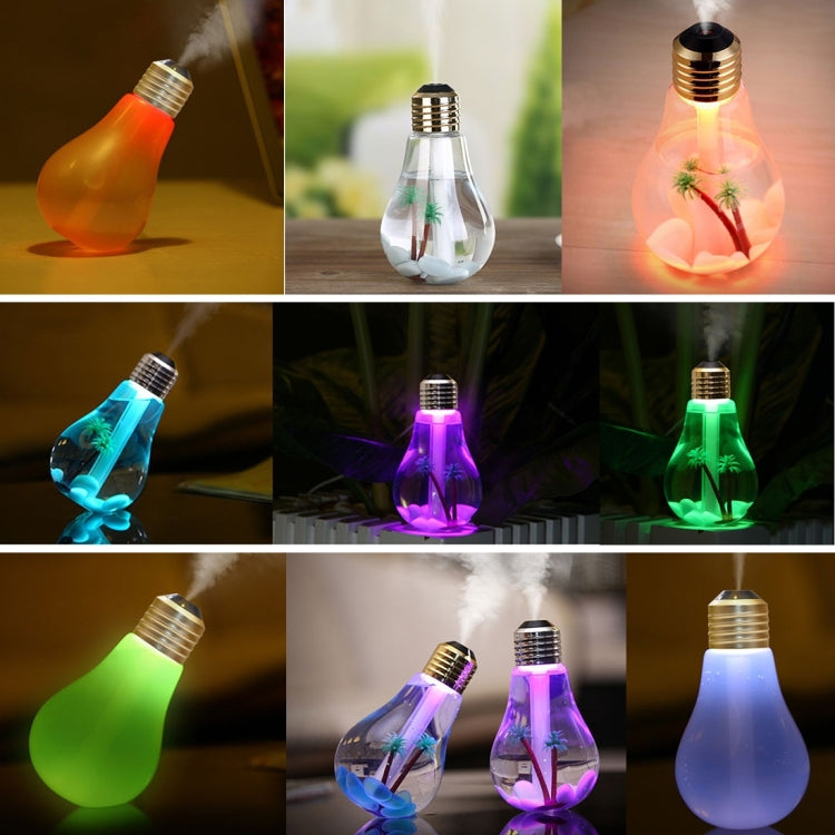 400ML Colorful Light Portable Bulb Shape Aromatherapy Air Purifier Humidifier for Home / Office / Car(Silver) by bashfashion