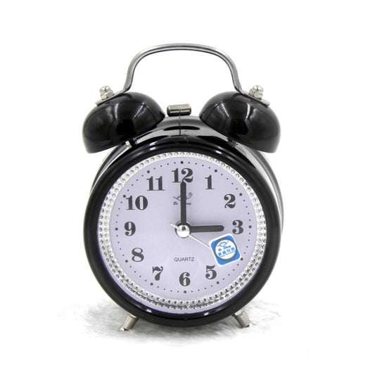 Fashion Mute Metal Alarm Clock with Night Light, Size: 12*8.5cm(Black) by bashfashion