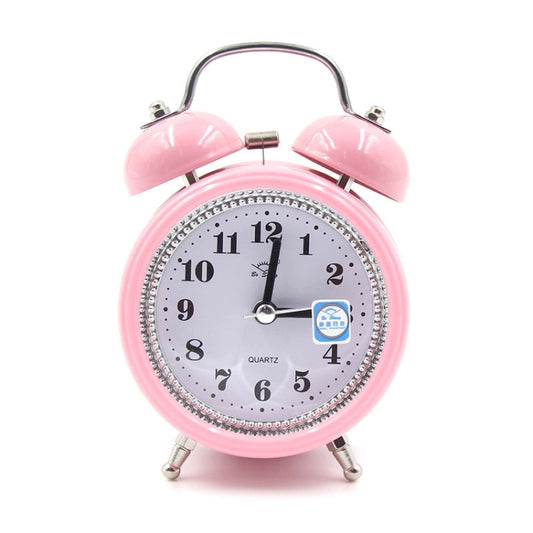 Fashion Mute Metal Alarm Clock with Night Light, Size: 12*8.5cm(Pink) by bashfashion