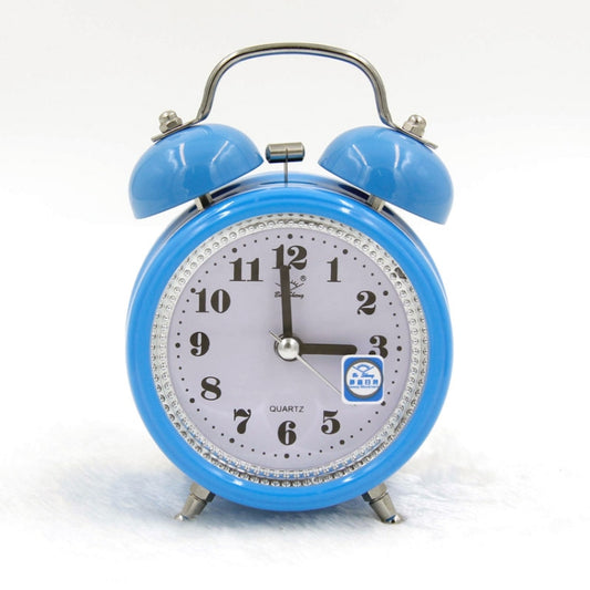 Fashion Mute Metal Alarm Clock with Night Light, Size: 12*8.5cm(Blue) by bashfashion