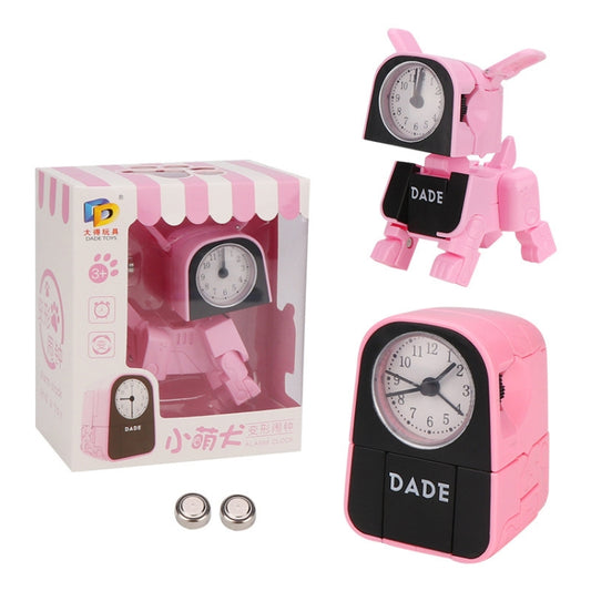 Mini Manual Child Deformation Alarm Clock Robot Toy (Pink) by bashfashion
