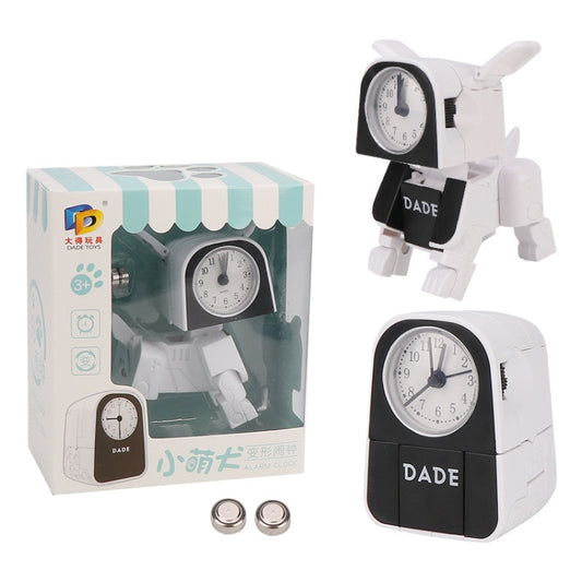 Mini Manual Child Deformation Alarm Clock Robot Toy (White) by bashfashion
