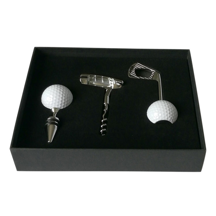 4 in 1 Golf Beer Bottle Opener + Red Wine Bottle Opener + Golf Red Wine Stopper + Box Set (Silver) by bashfashion