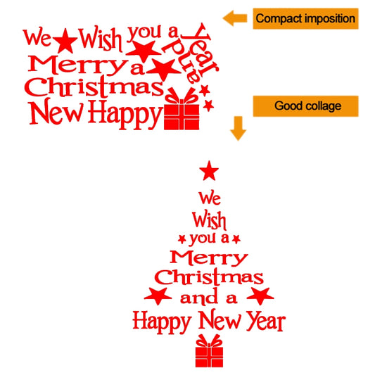 Blessing Christmas Tree Living Room Window Glass Door Removable Christmas Wall Sticker Decoration(Red) by bashfashion