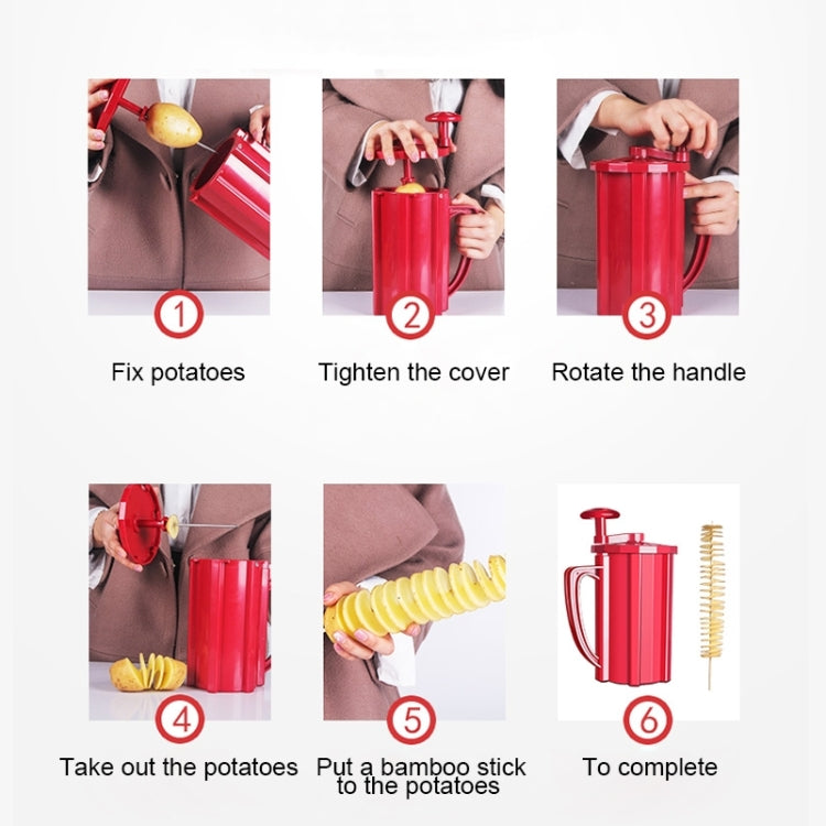 528-6 Popular Tornado Potato Slicer Manual Twist Spiral Potato Cutter Whirlwind Potatoes Machine Potato Vegetables Tools by bashfashion