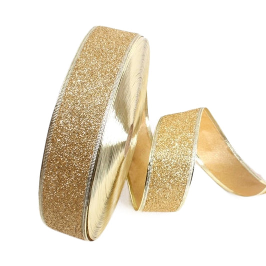 2m Christmas Party Decoration Glitter Powder Christmas Tree Decoration Ribbon(Gold) by bashfashion